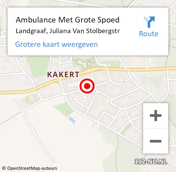 Locatie op kaart van de 112 melding: Ambulance Met Grote Spoed Naar Landgraaf, Juliana Van Stolbergstr op 23 december 2014 21:04