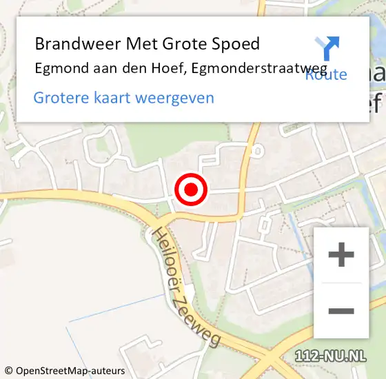 Locatie op kaart van de 112 melding: Brandweer Met Grote Spoed Naar Egmond aan den Hoef, Egmonderstraatweg op 23 december 2014 22:06