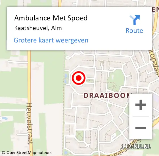 Locatie op kaart van de 112 melding: Ambulance Met Spoed Naar Kaatsheuvel, Alm op 24 december 2014 01:10