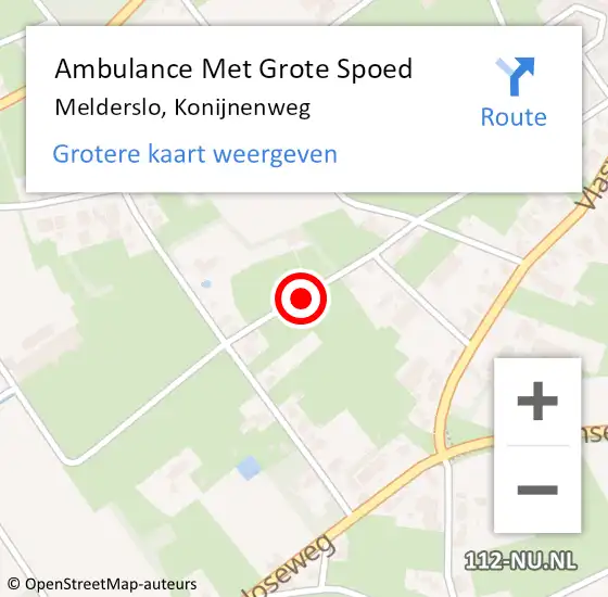 Locatie op kaart van de 112 melding: Ambulance Met Grote Spoed Naar Melderslo, Konijnenweg op 24 december 2014 03:50