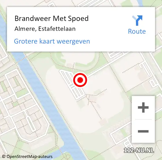 Locatie op kaart van de 112 melding: Brandweer Met Spoed Naar Almere, Estafettelaan op 24 december 2014 07:27