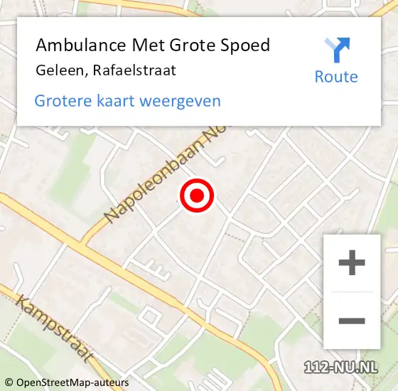 Locatie op kaart van de 112 melding: Ambulance Met Grote Spoed Naar Geleen, Rafaelstraat op 24 december 2014 07:40