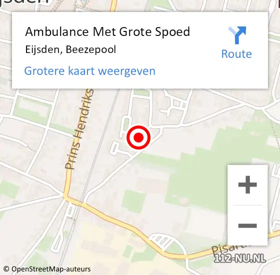 Locatie op kaart van de 112 melding: Ambulance Met Grote Spoed Naar Eijsden, Beezepool op 24 december 2014 10:41