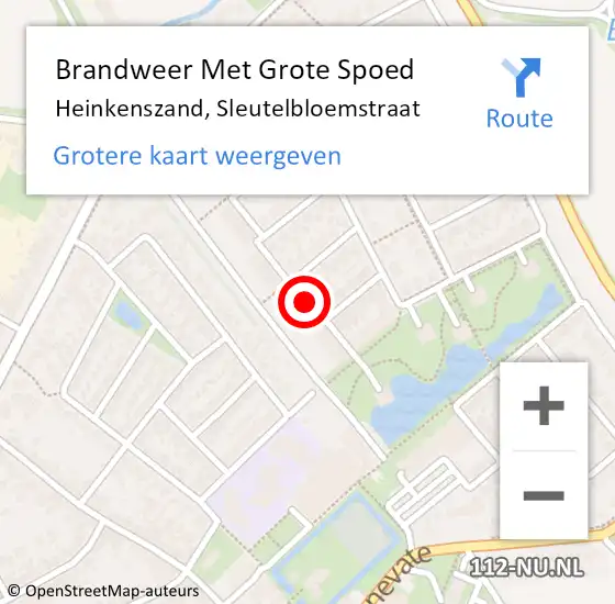 Locatie op kaart van de 112 melding: Brandweer Met Grote Spoed Naar Heinkenszand, Sleutelbloemstraat op 24 december 2014 12:25