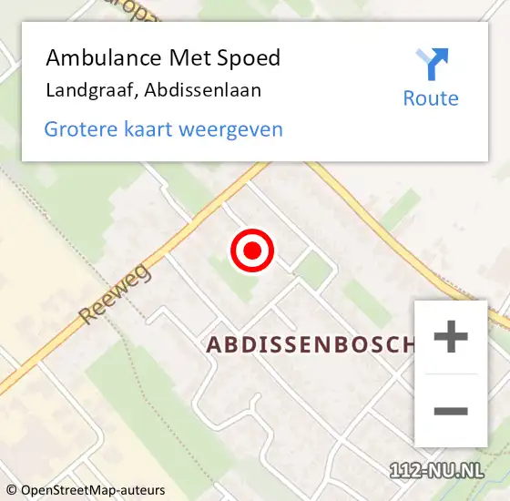 Locatie op kaart van de 112 melding: Ambulance Met Spoed Naar Landgraaf, Abdissenlaan op 24 december 2014 13:17