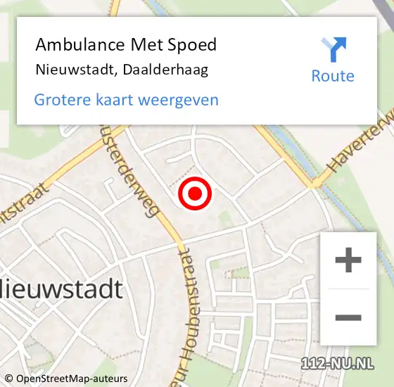 Locatie op kaart van de 112 melding: Ambulance Met Spoed Naar Nieuwstadt, Daalderhaag op 24 december 2014 14:11