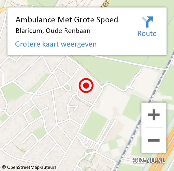 Locatie op kaart van de 112 melding: Ambulance Met Grote Spoed Naar Blaricum, Oude Renbaan op 24 december 2014 14:14