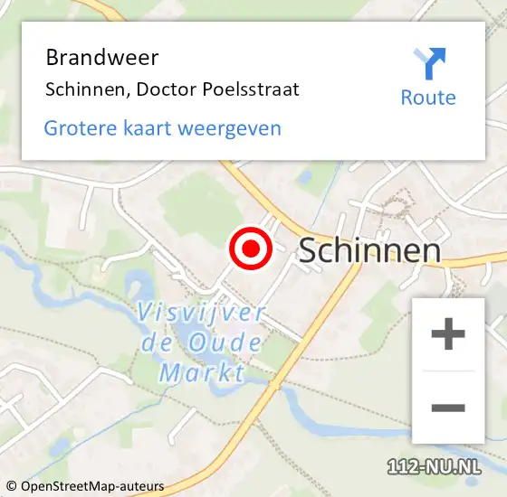 Locatie op kaart van de 112 melding: Brandweer Schinnen, Doctor Poelsstraat op 24 december 2014 14:24