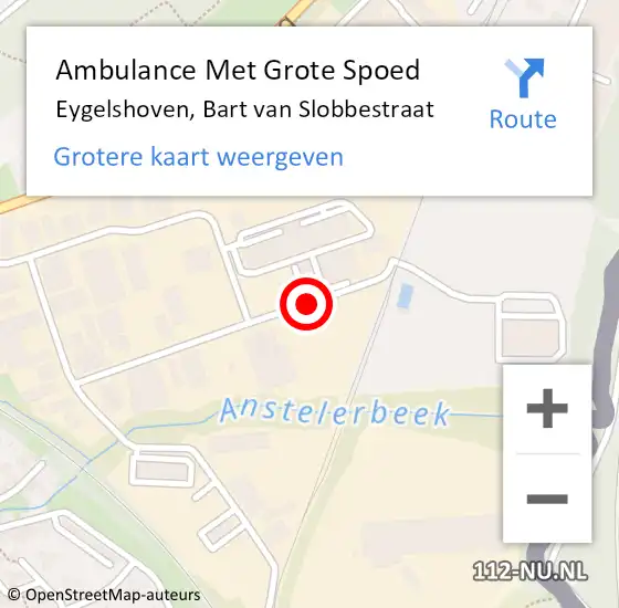 Locatie op kaart van de 112 melding: Ambulance Met Grote Spoed Naar Eygelshoven, Bart van Slobbestraat op 24 december 2014 14:51