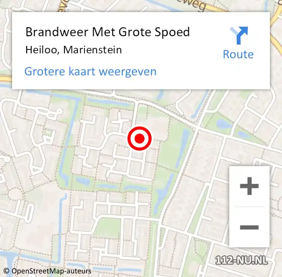 Locatie op kaart van de 112 melding: Brandweer Met Grote Spoed Naar Heiloo, Marienstein op 24 december 2014 18:56