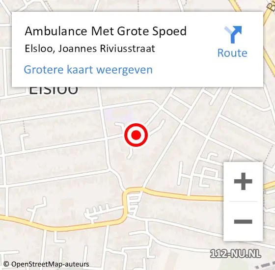 Locatie op kaart van de 112 melding: Ambulance Met Grote Spoed Naar Elsloo, Joannes Riviusstraat op 24 december 2014 19:25