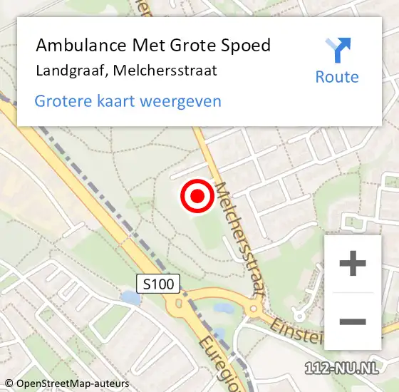 Locatie op kaart van de 112 melding: Ambulance Met Grote Spoed Naar Landgraaf, Melchersstraat op 24 december 2014 20:13