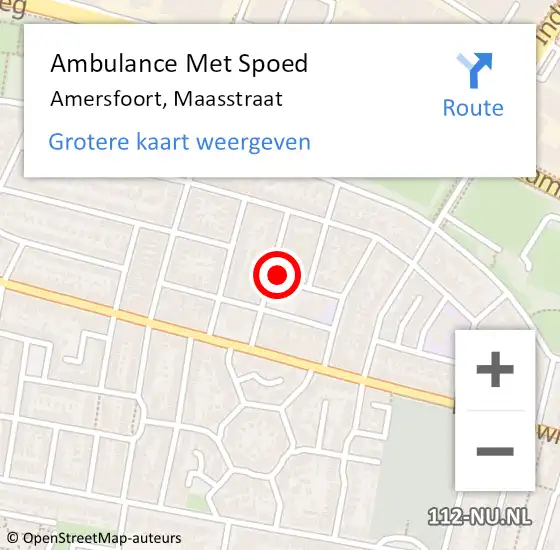 Locatie op kaart van de 112 melding: Ambulance Met Spoed Naar Amersfoort, Maasstraat op 24 december 2014 20:45