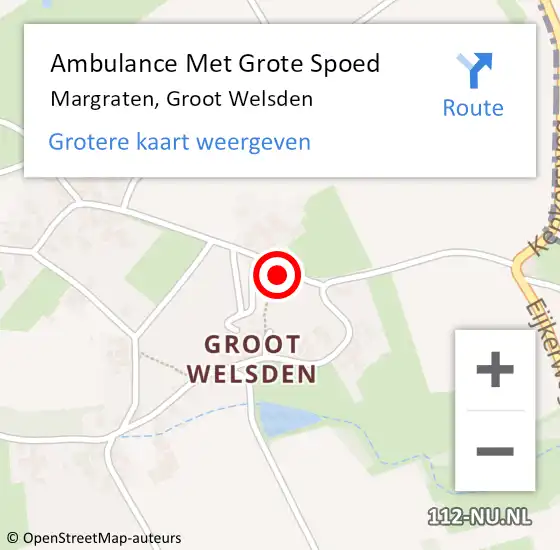 Locatie op kaart van de 112 melding: Ambulance Met Grote Spoed Naar Margraten, Groot Welsden op 24 december 2014 21:10