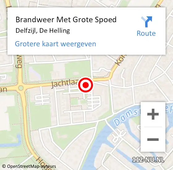 Locatie op kaart van de 112 melding: Brandweer Met Grote Spoed Naar Delfzijl, De Helling op 24 december 2014 21:29