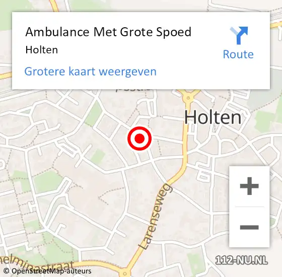 Locatie op kaart van de 112 melding: Ambulance Met Grote Spoed Naar Holten op 24 december 2014 22:25