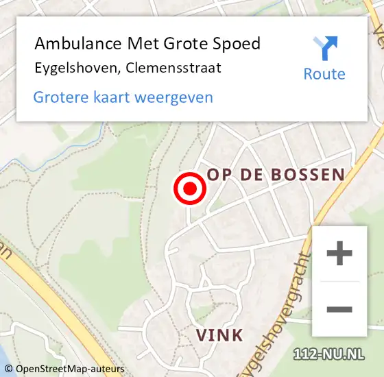 Locatie op kaart van de 112 melding: Ambulance Met Grote Spoed Naar Eygelshoven, Clemensstraat op 24 december 2014 23:08
