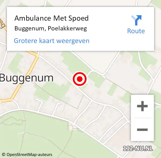 Locatie op kaart van de 112 melding: Ambulance Met Spoed Naar Buggenum, Poelakkerweg op 24 december 2014 23:21