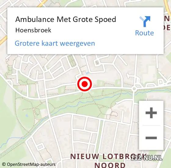 Locatie op kaart van de 112 melding: Ambulance Met Grote Spoed Naar Hoensbroek op 25 december 2014 01:22