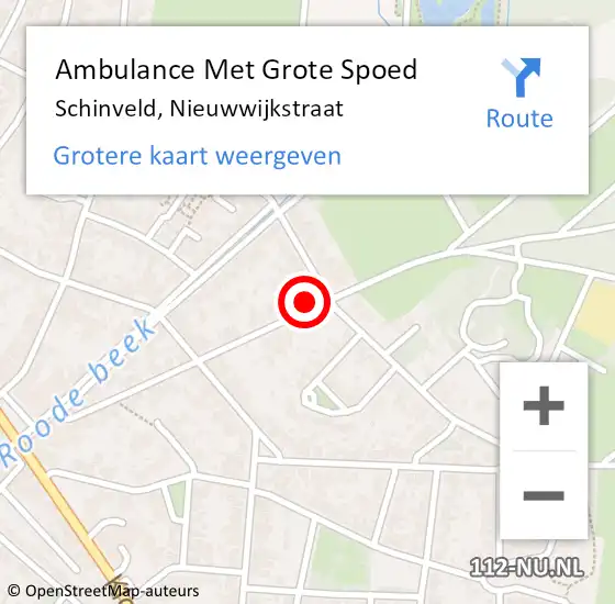 Locatie op kaart van de 112 melding: Ambulance Met Grote Spoed Naar Schinveld, Nieuwwijkstraat op 25 december 2014 01:47