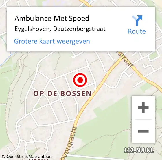 Locatie op kaart van de 112 melding: Ambulance Met Spoed Naar Eygelshoven, Dautzenbergstraat op 25 december 2014 02:32