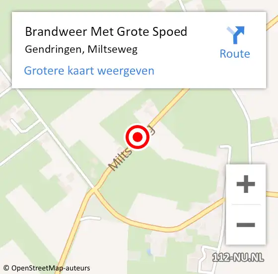 Locatie op kaart van de 112 melding: Brandweer Met Grote Spoed Naar Gendringen, Miltseweg op 25 december 2014 03:38