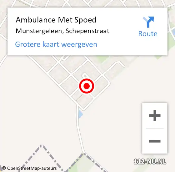 Locatie op kaart van de 112 melding: Ambulance Met Spoed Naar Munstergeleen, Schepenstraat op 25 december 2014 08:32
