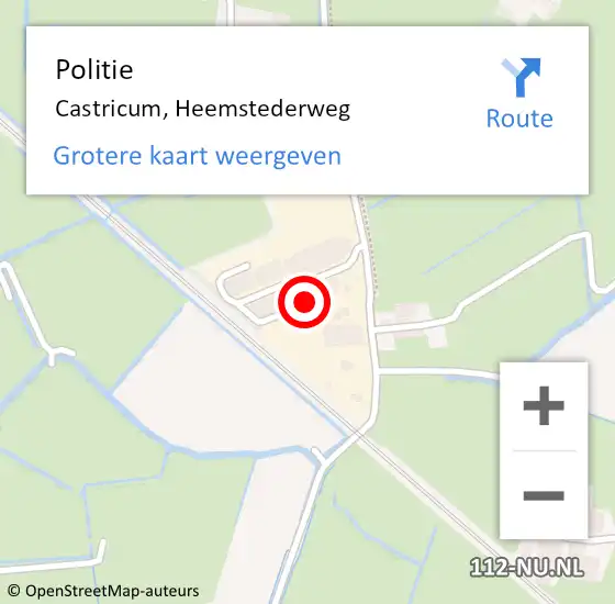 Locatie op kaart van de 112 melding: Politie Castricum, Heemstederweg op 25 december 2014 09:41