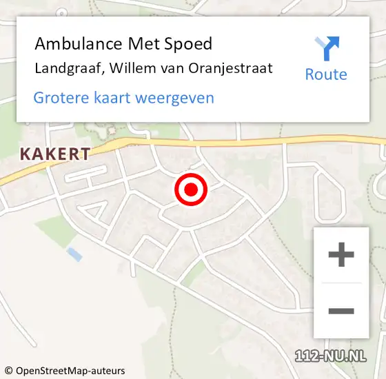 Locatie op kaart van de 112 melding: Ambulance Met Spoed Naar Landgraaf, Willem van Oranjestraat op 25 december 2014 10:28