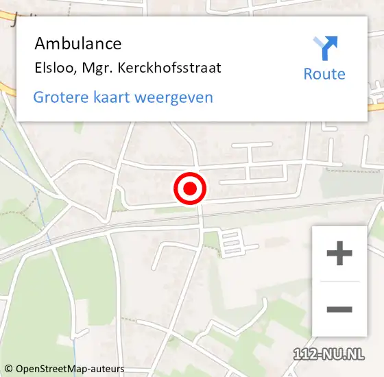 Locatie op kaart van de 112 melding: Ambulance Elsloo, Mgr. Kerckhofsstraat op 25 december 2014 11:37