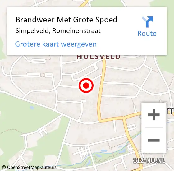 Locatie op kaart van de 112 melding: Brandweer Met Grote Spoed Naar Simpelveld, Romeinenstraat op 25 december 2014 13:04