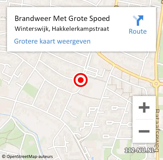 Locatie op kaart van de 112 melding: Brandweer Met Grote Spoed Naar Winterswijk, Hakkelerkampstraat op 25 oktober 2013 13:29