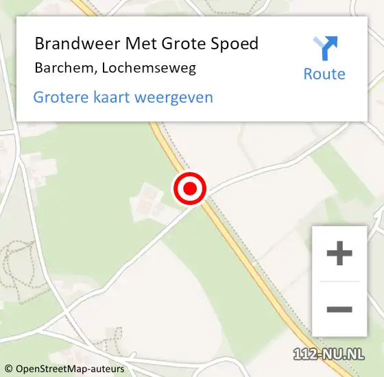 Locatie op kaart van de 112 melding: Brandweer Met Grote Spoed Naar Barchem, Lochemseweg op 25 december 2014 13:59