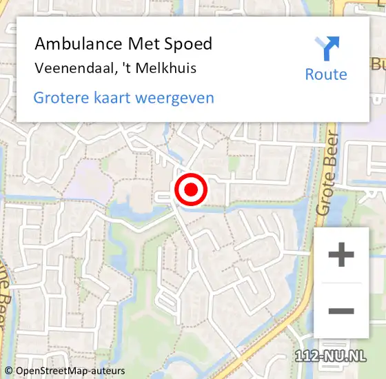 Locatie op kaart van de 112 melding: Ambulance Met Spoed Naar Veenendaal, 't Melkhuis op 25 december 2014 14:20