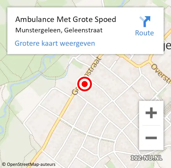 Locatie op kaart van de 112 melding: Ambulance Met Grote Spoed Naar Munstergeleen, Geleenstraat op 25 december 2014 15:15