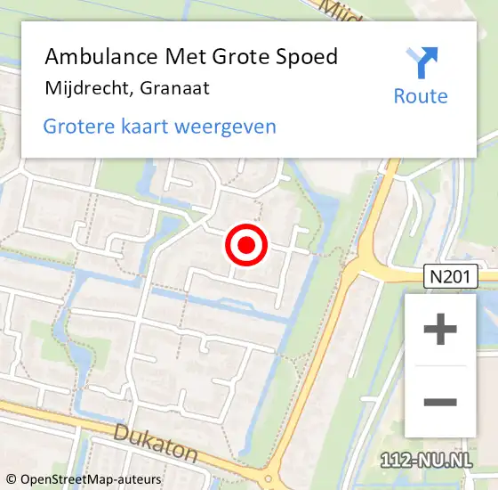 Locatie op kaart van de 112 melding: Ambulance Met Grote Spoed Naar Mijdrecht, Granaat op 25 december 2014 15:50