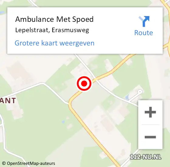 Locatie op kaart van de 112 melding: Ambulance Met Spoed Naar Lepelstraat, Erasmusweg op 25 december 2014 16:27