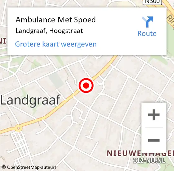 Locatie op kaart van de 112 melding: Ambulance Met Spoed Naar Landgraaf, Hoogstraat op 25 december 2014 17:25