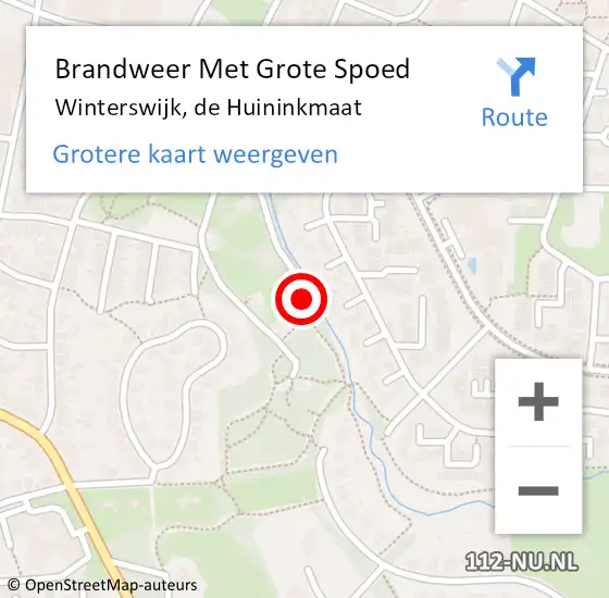 Locatie op kaart van de 112 melding: Brandweer Met Grote Spoed Naar Winterswijk, de Huininkmaat op 25 december 2014 18:24