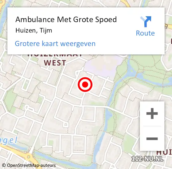 Locatie op kaart van de 112 melding: Ambulance Met Grote Spoed Naar Huizen, Tijm op 25 december 2014 19:45