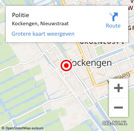 Locatie op kaart van de 112 melding: Politie Kockengen, Nieuwstraat op 25 december 2014 20:57