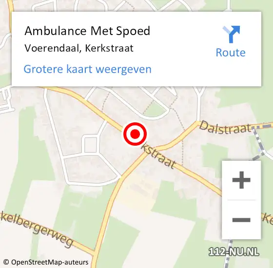 Locatie op kaart van de 112 melding: Ambulance Met Spoed Naar Voerendaal, Kerkstraat op 25 december 2014 22:20