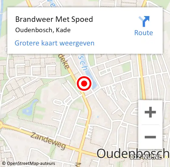 Locatie op kaart van de 112 melding: Brandweer Met Spoed Naar Oudenbosch, Kade op 25 december 2014 23:15