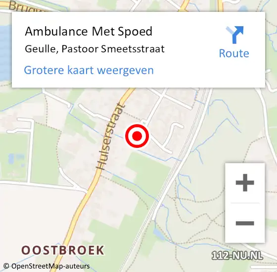 Locatie op kaart van de 112 melding: Ambulance Met Spoed Naar Geulle, Pastoor Smeetsstraat op 26 december 2014 02:25