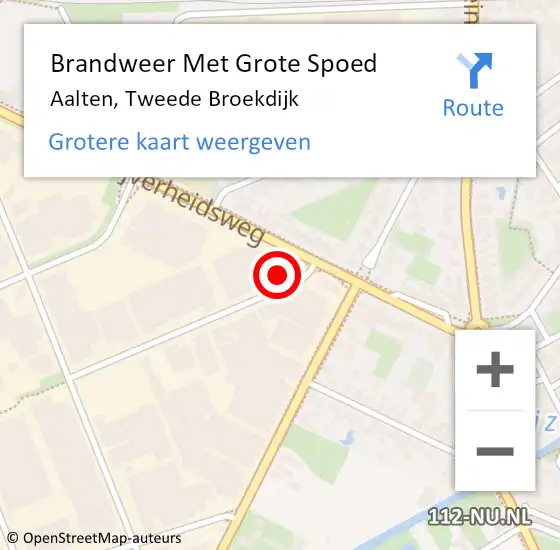 Locatie op kaart van de 112 melding: Brandweer Met Grote Spoed Naar Aalten, Tweede Broekdijk op 25 oktober 2013 14:30