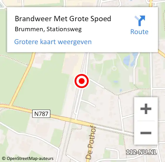 Locatie op kaart van de 112 melding: Brandweer Met Grote Spoed Naar Brummen, Stationsweg op 25 oktober 2013 14:34