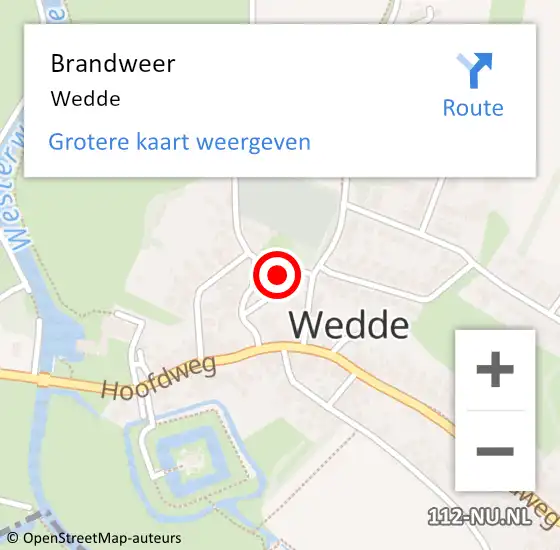 Locatie op kaart van de 112 melding: Brandweer Wedde op 26 december 2014 10:16