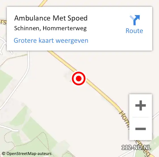 Locatie op kaart van de 112 melding: Ambulance Met Spoed Naar Schinnen, Hommerterweg op 26 december 2014 10:18