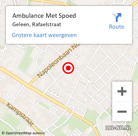 Locatie op kaart van de 112 melding: Ambulance Met Spoed Naar Geleen, Rafaelstraat op 26 december 2014 10:49