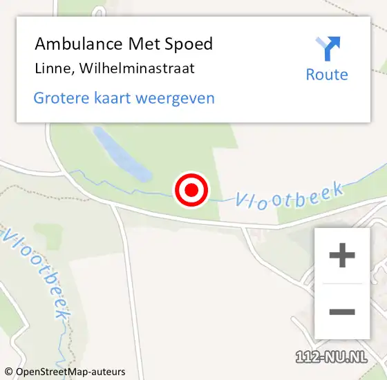 Locatie op kaart van de 112 melding: Ambulance Met Spoed Naar Linne, Wilhelminastraat op 26 december 2014 11:03